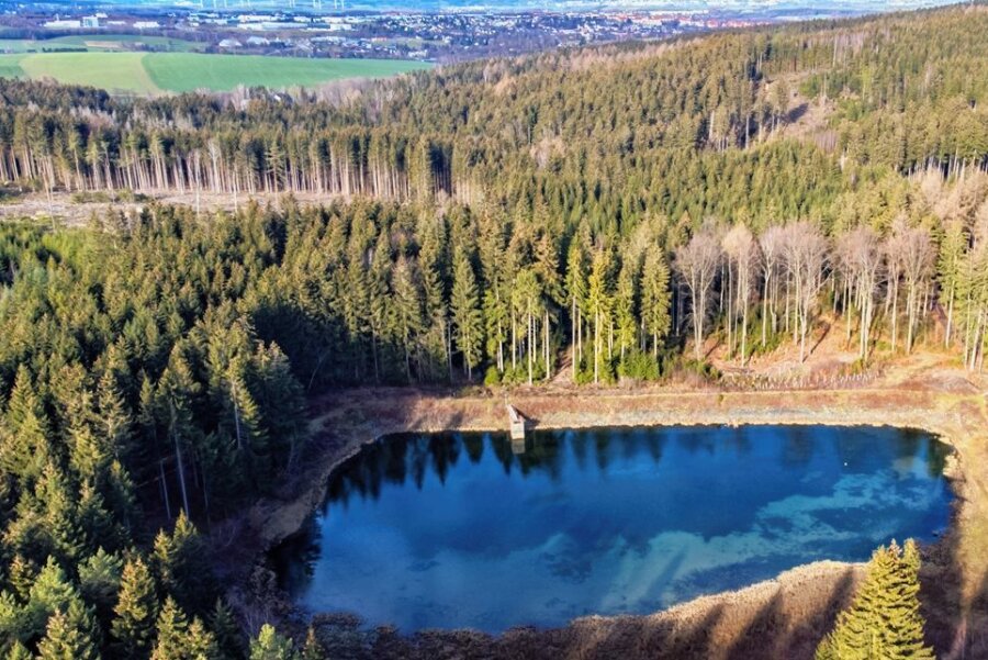 Heiliger Teich in Stollberg: Sanierung kostet 3,6 Millionen Euro - Idyllisch liegt der Heilige Teich im Wald hinter Stollberg. Doch so harmlos ist er nicht. Wenn der Damm bricht, kann das auch die Stadt treffen.