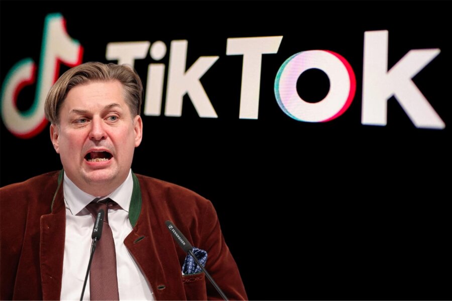 Hetze gegen Flüchtlinge? TikTok nimmt AfD-Spitzenkandidat Krah Reichweite weg - Die Videoplattform TikTok hat Maximilian Krah, Spitzenkandidat der AfD für die Europawahl, in seiner Reichweite deutlich reduziert. (Montage)