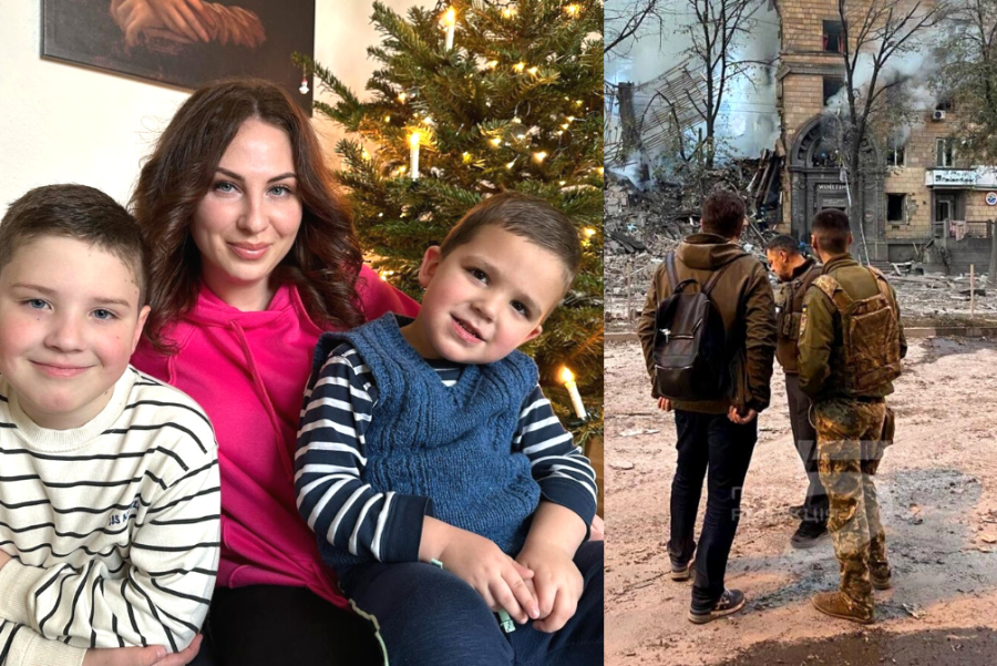 Hier Frieden, da Krieg: Eine ukrainische Mutter und ihr Leben zwischen zwei Welten - Bilder aus glücklichen Tagen in der Ukraine: Ksenia Malumian mit ihren Kindern Stepan und George. Ihr Mann hat sich hat sich freiwillig beim ukrainischen Militär gemeldet.