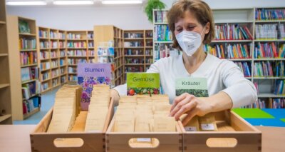 Hobbygärtnerin bietet in ihrer Bibliothek bald auch Saatgut an - Hat bald nicht nur spannende Bücher, sondern auch Saatgut zum Ausleih im Angebot: die Leukersdorfer Bibliotheksleiterin Daniela Geißler.