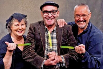 Brigitte Heinrich, Frank Weiland und Michael Rümmler vom Kabarett "Die Herkuleskeule".