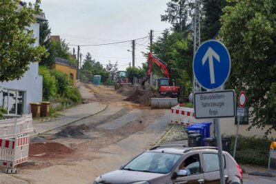 Hohenstein-Ernstthal: Warum geht der Straßenbau auf der Zechenstraße nicht voran? - Eigentlich sollte der erste Bauabschnitt auf der Zechenstraße Ende Juni abgeschlossen werden.