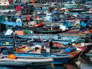 Hongkong: Die leise Inselwelt abseits der Megacity - Hafen von Cheung Chau: Einige Fischer leben auch auf ihren Booten.