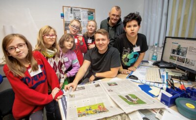 Hortreporter holen sich Ideen - Die Hortreporter der Karl-Marx-Grundschule haben die Lokalredaktion der "Freien Presse" besucht.