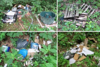 Illegale Müllkippe zwischen Neukirchen und Jahnsdorf entdeckt - Unbekannte haben in einem Waldstück zwischen Neukirchen und Jahnsdorf illegal Müll entsorgt.