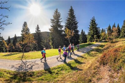 Im Erzgebirge lässt es sich gut wandern - Am 14. Mai findet Tag des Wanderns statt. Foto: TVE/Uwe Meinhold