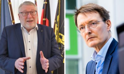 Impfpflicht: Mittelsachsens Landrat schreibt an Gesundheitsminister Lauterbach - Matthias Damm (CDU) Landrat von Mittelsachsen und Bundesgesundheitsminister Karl Lauterbach (v.l.)