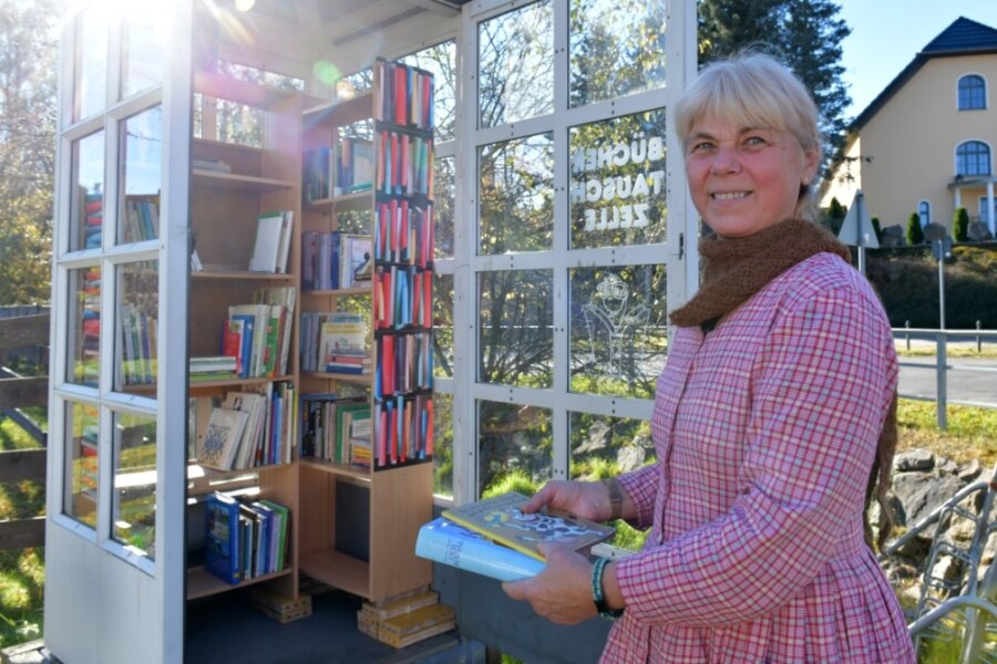 In Kühlschrank oder Telefonzelle: Wo der Büchertausch floriert - Regina Kuttig betreut in St. Michaelis auf ihrem Grundstück eine Bücherzelle. Erst vor wenigen Tagen erlebte sie dabei eine böse Überraschung. 