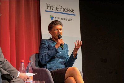 Sahra Wagenknecht im "Chemnitzer Salon" der "Freien Presse". Rund 300 Gäste verfolgten das Gespräch. 