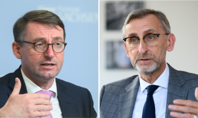 Innenminister Wöller entlassen: Das sagt Ministerpräsident Kretschmer - Innenminister Roland Wöller (links) wurde am Freitag entlassen. Sein Nachfolger soll Armin Schuster werden.