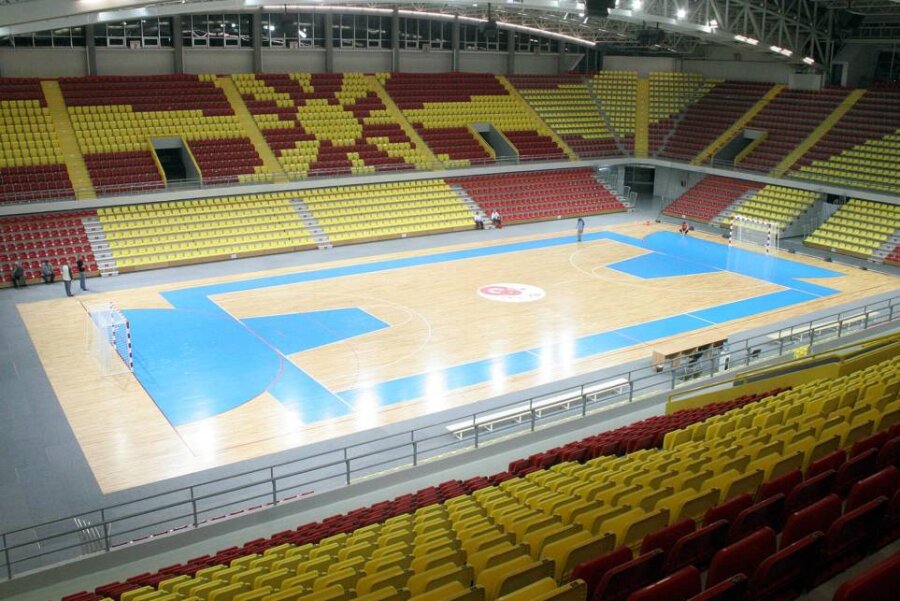 Hier spielen die Niners Chemnitz ab dem 21. September um den Einzug in die Champions League: das Boris Trajovski Sports Center im nordmazedonischen Skopje.