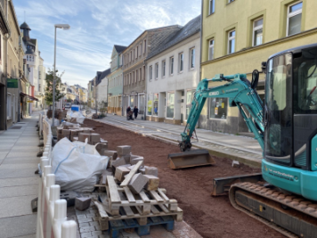 Mängel bei Pflasterarbeiten auf Rochlitzer Straße in Mittweida