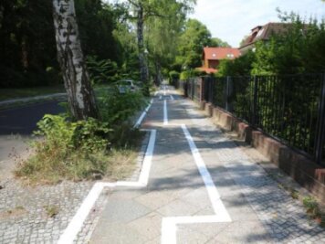 Jetzt heulen die Fräsen auf: Berlins Gaga-Radweg wird beseitigt - Im Zickzack - so verläuft ein Radweg im Stadtteil Zehlendorf.