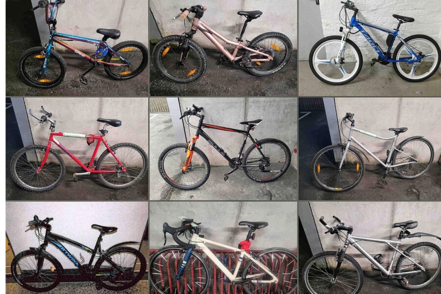 Jugendliche Fahrraddiebe: Chemnitzer Polizei sucht Besitzer von mehr als ein Dutzend Rädern - Sind diese Fahrräder gestohlen worden? Eigentümer sollen sich bei der Polizei melden.