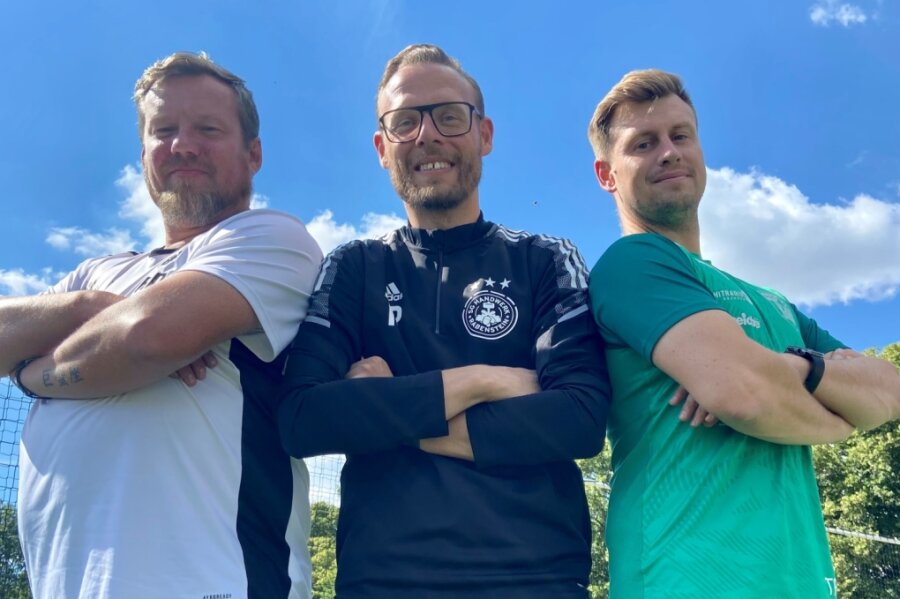 Jung und erfolgreich: Die Chemnitzer Landesligatrainer Rocco Dittrich (Fortuna), Ringo Delling (Handwerk) und Florian Butter (Rapid). 