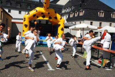 Junge Karatekämpfer bringen viel Farbe ins Spiel - Der Nachwuchs des Karatevereins Zschopau beim Zschopauer Stadtfest.