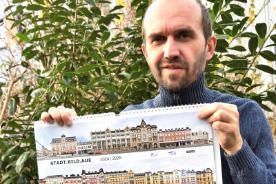Kalender für 2024 und 2025: Panoramabilder von Aue begleiten durch die Monate - Jörg Dietrich aus Leipzig hat die Panorama-Bilder von Straßenzügen aus Aues Innenstadt angefertigt.