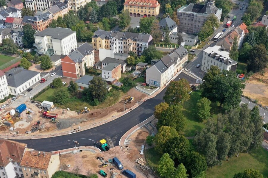 Keine vorfristige Freigabe der B 175 in Werdau - Die B-175-Baustelle in Werdau.