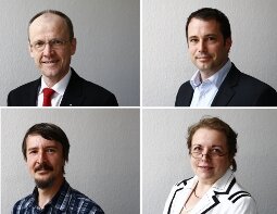 Kinderlärm ist sozialverträglich - Experten beim Telefonforum zum Thema Lärm: Christian Westerhausen,  Torsten Haak, Uwe Möcke und Carina Kühnel (von links oben nach rechts unten). 