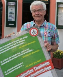 Kippt die Bürgerinitiative die Straßenausbau-Gebühr? - Auch Klaus Krumbiegel gehört zur Bürgerinitiative Thalheim. Die Kampagne hat viele Bürger visuell und inhaltlich angesprochen. 