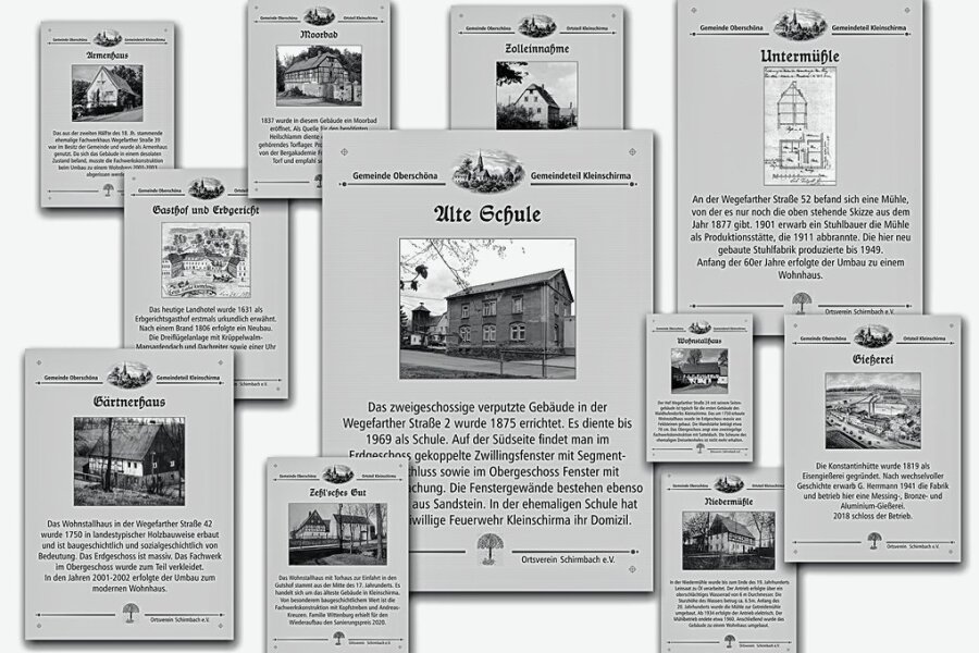Kleinschirma: Tafeln stellen historisch bedeutsame Stätten vor - Der Ortsverein Schirmbach hat zwölf Infotafeln zu historisch bedeutsamen Stätten in Kleinschirma aufgestellt. 
