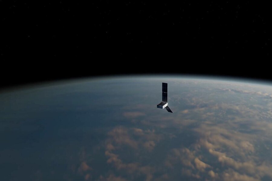 Klimasatellit der Nasa gestartet - Ein Satellit der Prefire-Mission (Polar Radiant Energy in the Far-InfraRed Experiment) - hier eine künstlerische Darstellung - schwebt über der Erde.