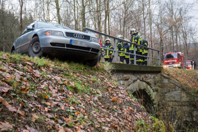 Königswalde: Auto kracht gegen Brückengeländer - Bei einem Verkehrsunfall am Samstag in Königswalde wurden zwei Personen leicht verletzt.