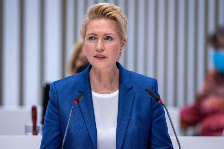 Ministerpräsidentin Manuela Schwesig (SPD) im Landtag von Mecklenburg-Vorpommern.