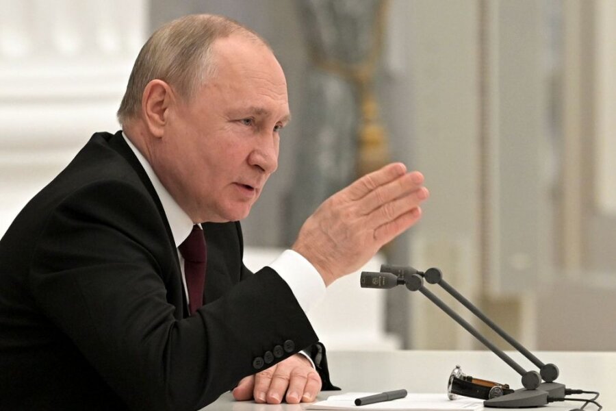 Wladimir Putin bei einer Sitzung des Sicherheitsrates im Kreml.