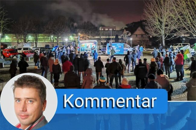 Kommentar zur Asyl-Debatte im Kreistag: Wenig gelernt - Zum Protest gegen eine Asyl-Unterkunft in Kriebstein hatte unter anderem die AfD aufgerufen. 