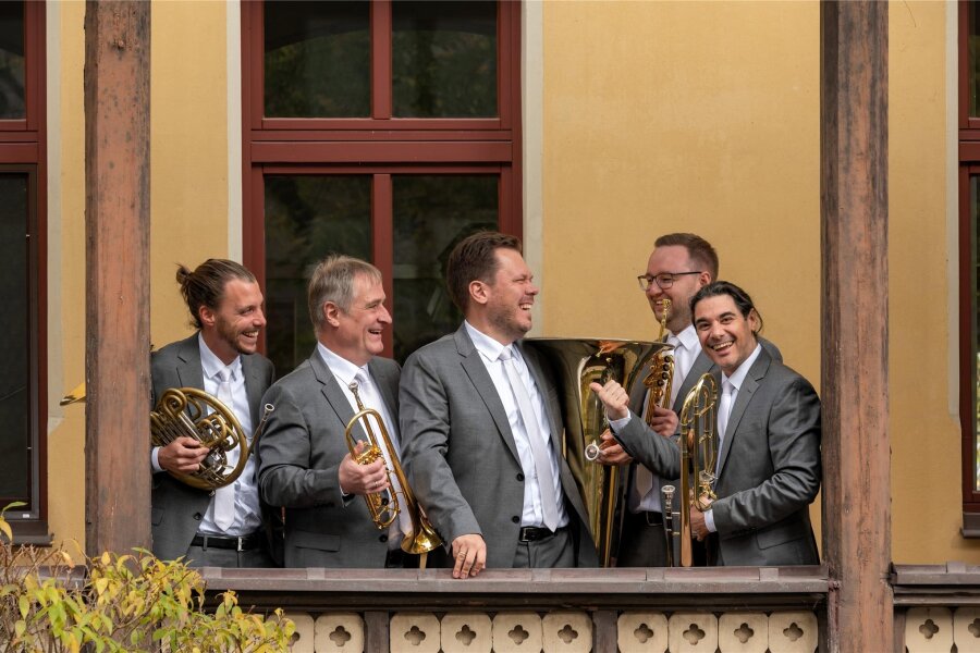 Konzert in der Gornsdorfer Kirche - Das Ensemble „Classic Brass“.