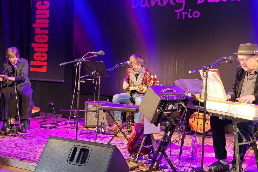 Konzert in Lichtentanne: Danny Dziuk fliegt „Unterm Radar“ - Danny Dziuk (r.) mit Krazy und Karl Neukauf an der Gitarre.