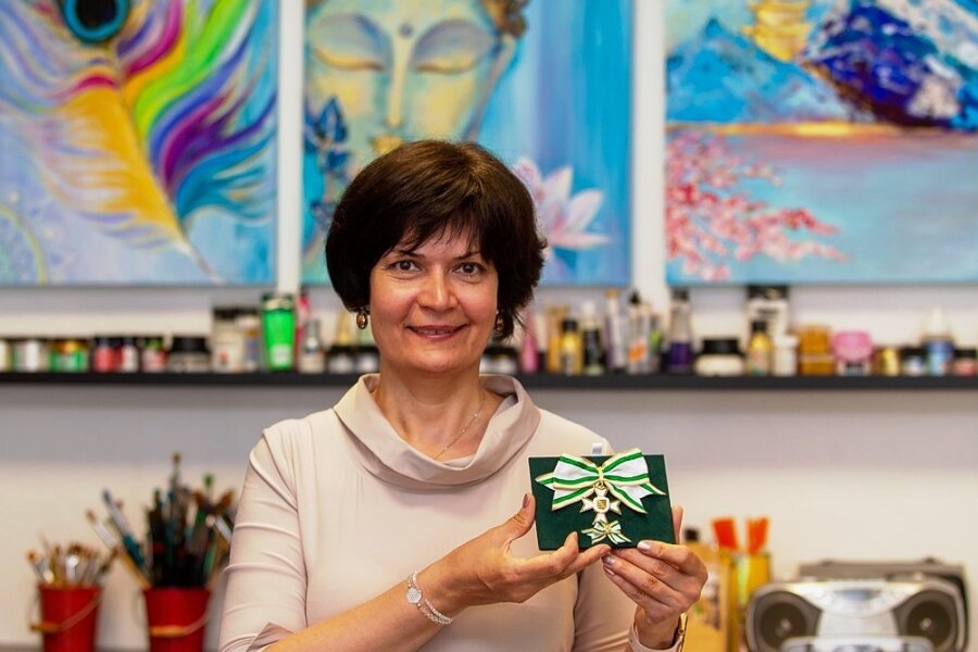 Kreative Plauenerin will Kunstkindergarten eröffnen - Nadja Grigorenko wurde mit dem Sächsischen Verdienstorden ausgezeichnet - "stellvertretend für viele andere in unserem Verein", wie sie sagt.