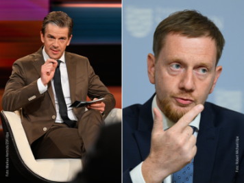 Kretschmer in ZDF-Talksendung: "Wir sind ein halbes Jahr weiter, Herr Lanz" - Markus Lanz hatte am Mittwochabend Sachsens Ministerpräsident Michael Kretschmer (r.) als Gast in seiner Sendung.