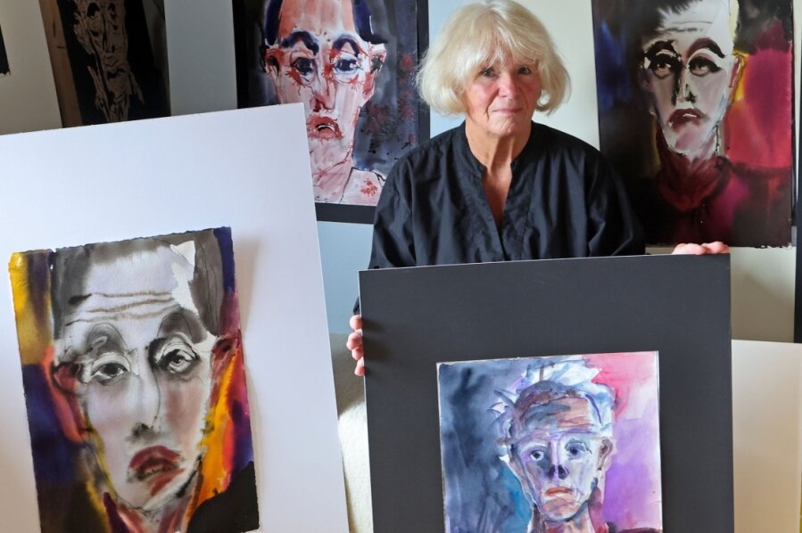 Künstlerin zeichnet das Leid von Überlebenden des Holocaust - Isolde Roßner stellt ihre Porträts von Holocaustüberlebenden in der Jakobikirche am Jakobikirchplatz inChemnitz aus.
