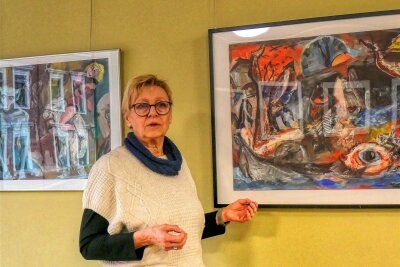 Künstlerinnen zeigen im Kon in Zwickau „Sinnliches und Übersinnliches“ - Petra Jäntsch ist eigentlich Diplomingenieurin für Maschinenbau, hat aber schon in den 1970er-Jahren im Mal- und Zeichenzirkel bei Karl-Heinz Jacob ihr künstlerisches Handwerk gelernt.