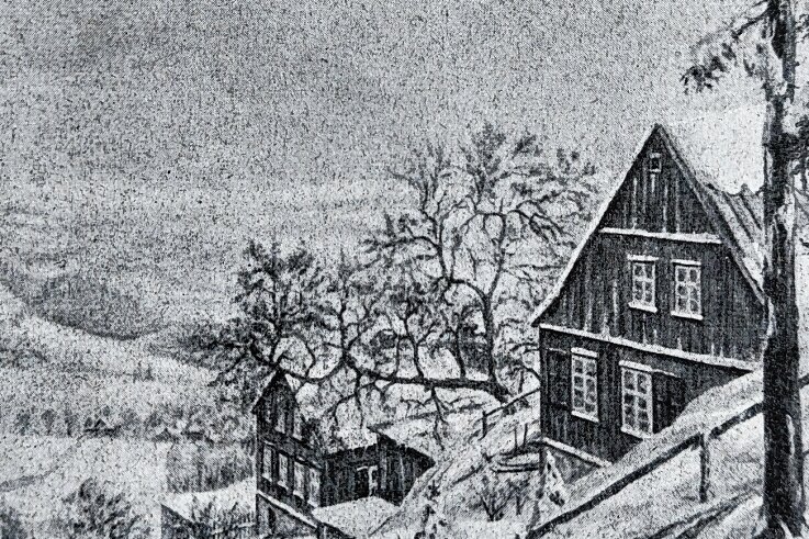Kunstpfad soll ins Vogtland locken - "Vogtlandwinter" nannte 1948 der Maler Paul Hofmann aus Auerbach dieses Motiv vom Aschberg. 