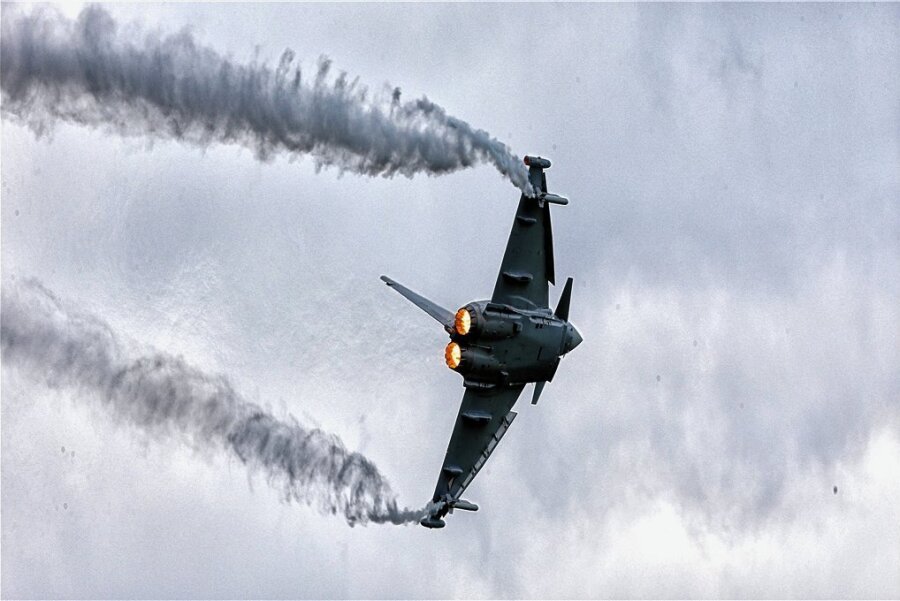 Lärm am Himmel über Werdau war Militärübung - Bild zeigt einen Eurofighter.