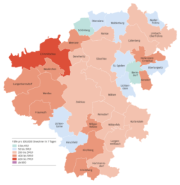 Landkreis Zwickau: Wo sich die Hotspots befinden - Um die Daten der aktuellen Corona-Lage grafisch besser darzustellen, haben wir die Farbskala im Vergleich zur Vorwoche verändert. Datenstand: 14. Januar 2021
