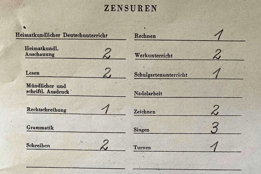 Erstes Jahreszeugnis von Uwe Drechsel: Nur im Fach Singen eine Note 3.