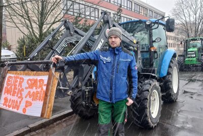 Landwirt zum Bauernprotest in Freiberg: „Wir müssen den Druck hochhalten“ - Bauer Thomas Meinert aus Niederschöna ist zum Bauernprotest am 7. Februar in Freiberg gefahren. Der Landwirt im Nebenerwerb will weiter für die Unterstützung der Branche kämpfen, sonst werde in Berlin nichts für sie getan.