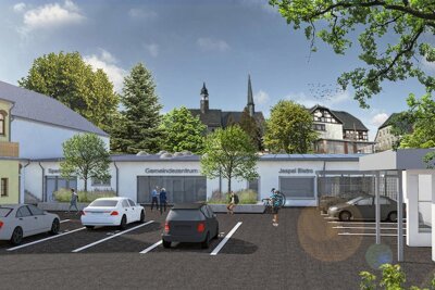 Langenbernsdorf: Bürgermeister-Brief sorgt für Wirbel im Ort - So soll das neue Dorfgemeindezentrum unmittelbar neben der Gaststätte „Weißes Roß“ aussehen. Dort soll auch der Gesangverein wieder ein Domizil finden.