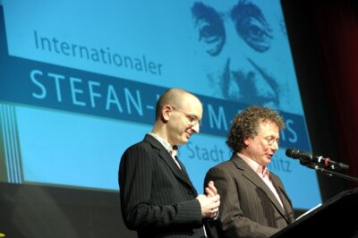 Laudatio von Ingo Schulze zur Verleihung des Internationalen Stefan-Heym-Preises - Ingo Schulze (rechts) und Jakob Hein.