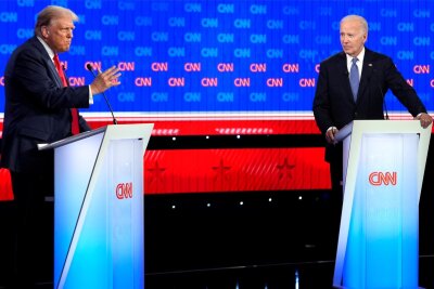 Leitartikel zum TV-Duell im US-Präsidentschaftswahlkampf: Joe Biden – der wehrlose Boxer - Zog im TV-Duell mit Donald Trump (links) den Kürzeren: US-Präsident Joe Biden (rechts).