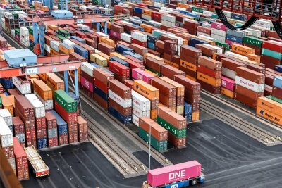 Lieferkettengesetz: Regulieren mit Augenmaß - Container im Containerterminal Altenwerder auf einer Abstellfläche.