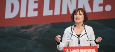 Linke vertrauen auf bewährtes Personal - Nicht nur wegen ihrer 84,8 Prozent war sie die Siegerin in Glauchau: Spitzenkandidatin in Sachsen und Linke-Chefin Katja Kipping.