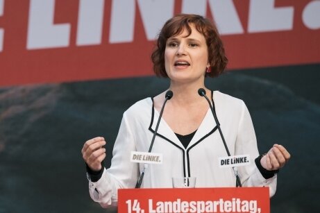 Linke vertrauen auf bewährtes Personal - Nicht nur wegen ihrer 84,8 Prozent war sie die Siegerin in Glauchau: Spitzenkandidatin in Sachsen und Linke-Chefin Katja Kipping.