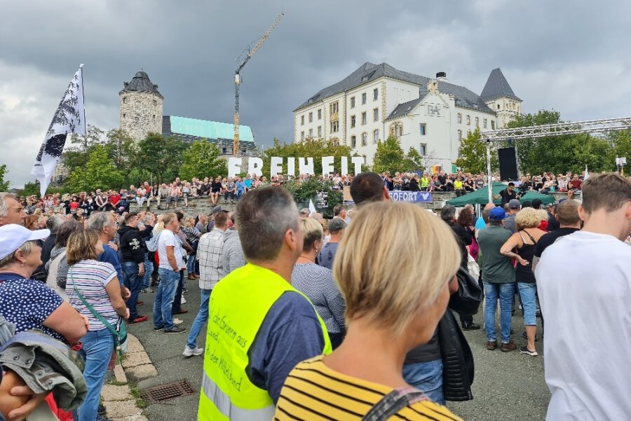 Protestierende am 11. September in Plauen.