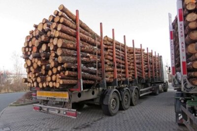 Lkw auf der A 72 mit 22 Tonnen Holz zu viel unterwegs - 