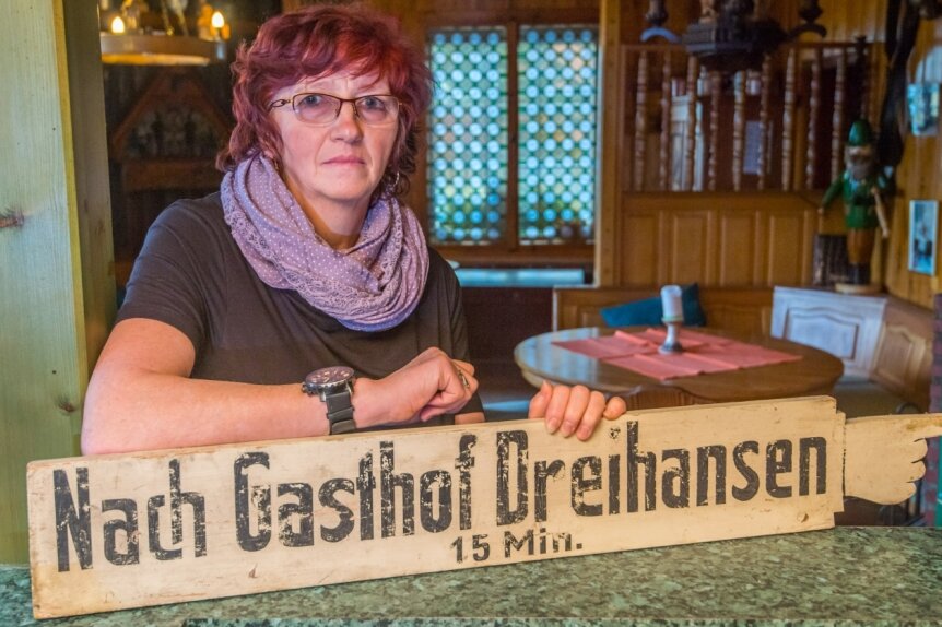 Lößnitzer Traditionsgasthaus schließt im Lockdown die Türen - Kathrin Gehler hat den Gasthof Dreihansen in Lößnitz viele Jahre geleitet. Mittlerweile hat sie den Betrieb aufgegeben. 